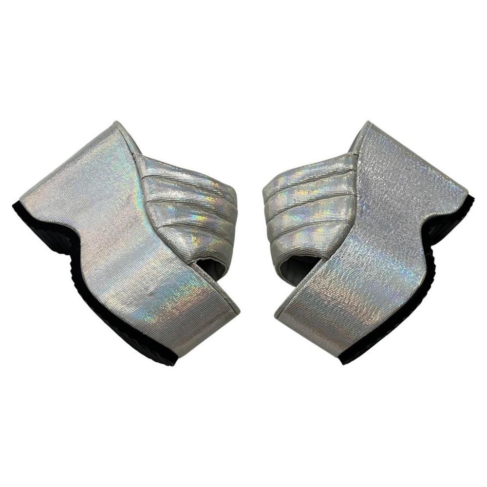 Dolls Kill Platform Holographic Platform Rave  Club Shoes Lemon Drop Privileged